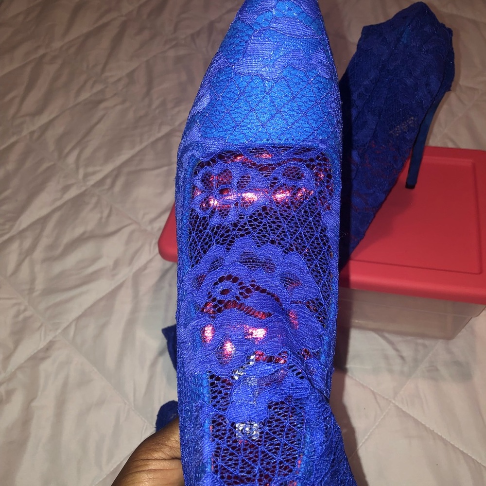 Royal Blue Lace Heels